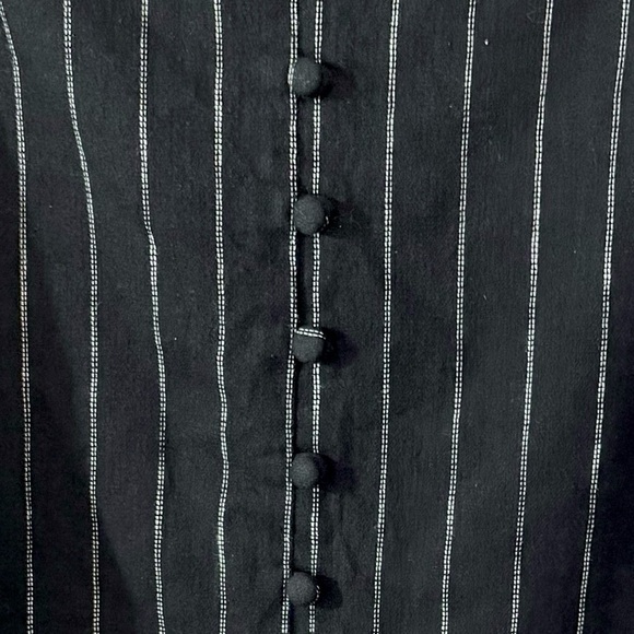 Banana Republic Black and White Faux Button Down Pin Stripe Midi Skirt - Picture 4 of 5